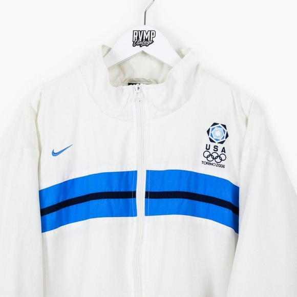 Nike Team USA Olympics 2006 White and Blue Track Jacket (XL) - Picture 2 of 4
